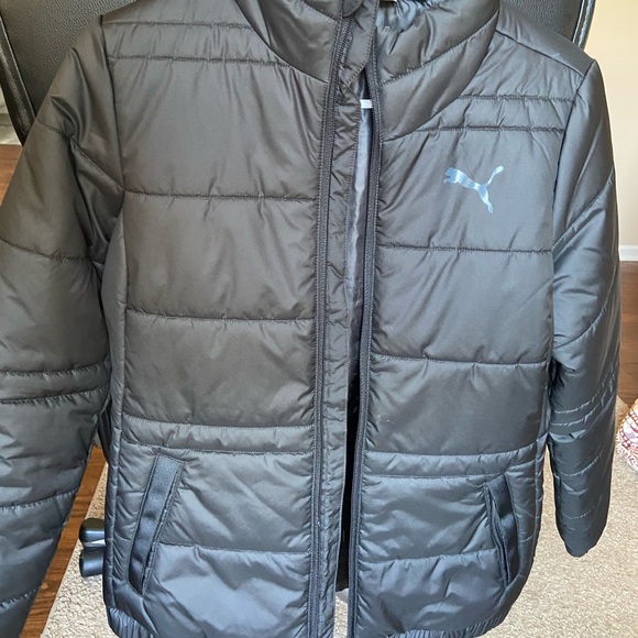 black puma puffer jacket